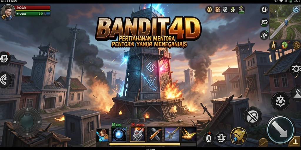 Tampilan gameplay BANDIT4D yang mendebarkan dalam pertahanan menara.