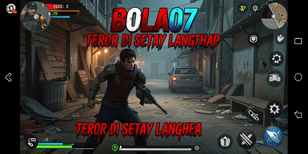 Screenshot gameplay BOLA07 dengan suasana menyeramkan.