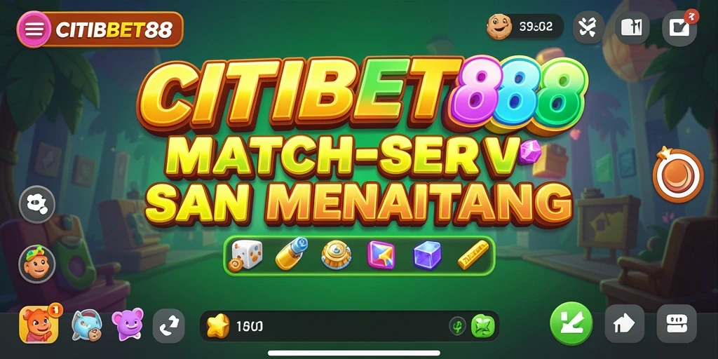 Screenshot utama CITIBET88 menunjukkan gameplay Match-3 yang seru.