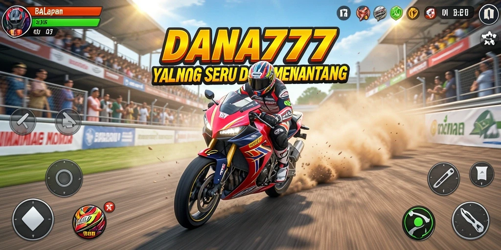 Tampilan balapan seru di DANA777 dengan motor cepat dan sirkuit menantang.