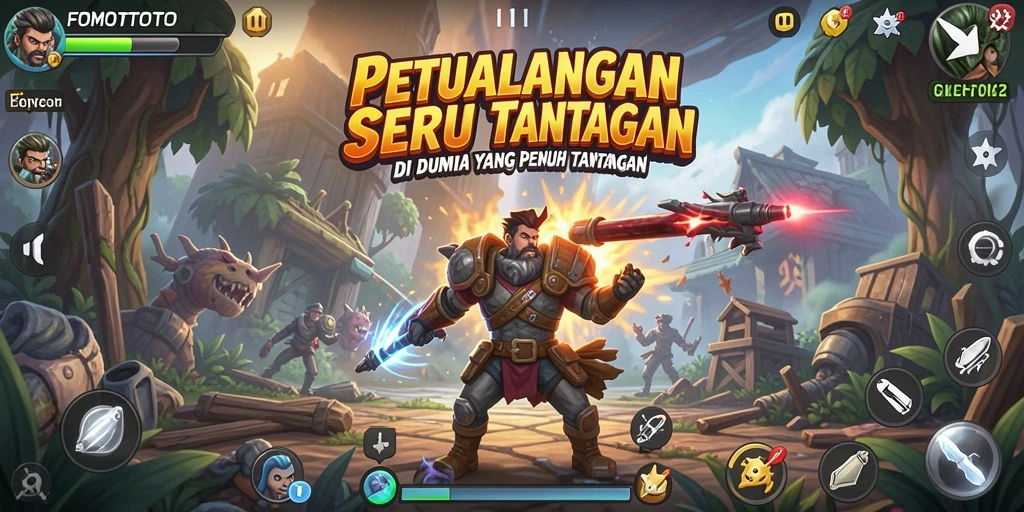 Tangkapan layar FOMOTOTO menunjukkan aksi seru dalam petualangan yang memikat.