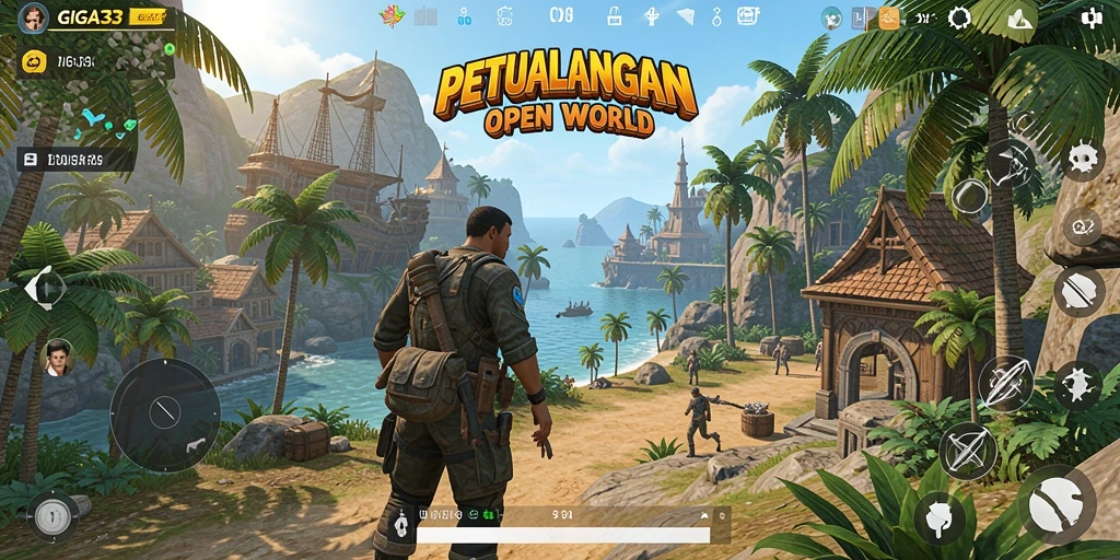 Tampilan gameplay seru GIGA33 di dunia Open World