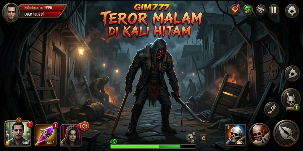 Screenshot gameplay GIM777 menampilkan suasana mencekam dan penuh horor.