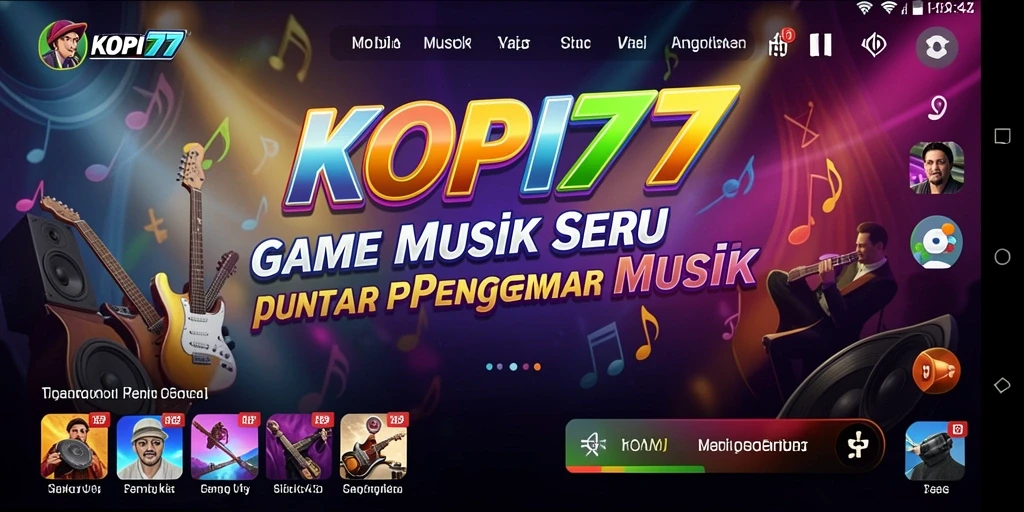 Screenshot gameplay KOPI77 menampilkan pemain yang menikmati permainan musik.