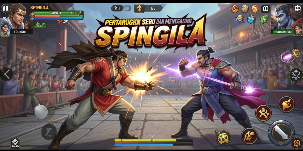 Gameplay seru dan aksi pertarungan di SPINGILA.