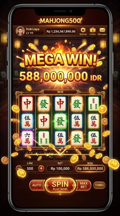 Tampilan antarmuka yang intuitif dari aplikasi mahjong500.